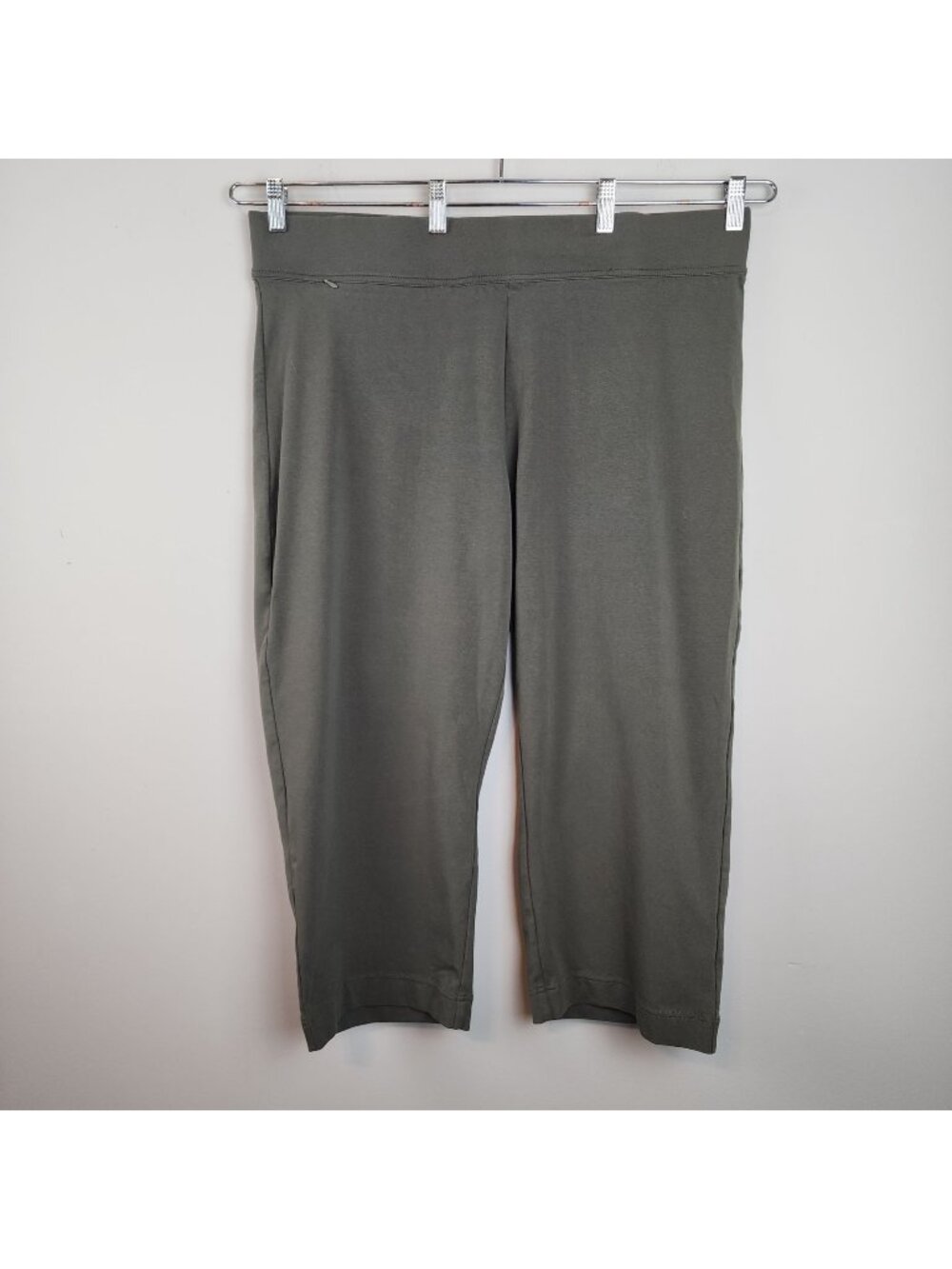 Lands' End pants sz XXL women olive green pull on cropped
